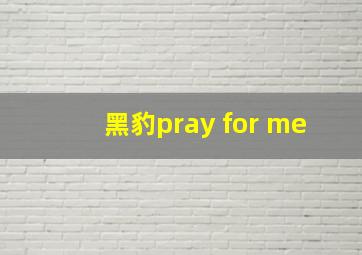 黑豹pray for me